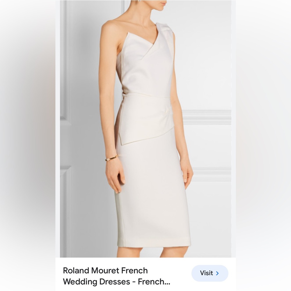 Roland Mouret structured cream dress sz 12 - bridal